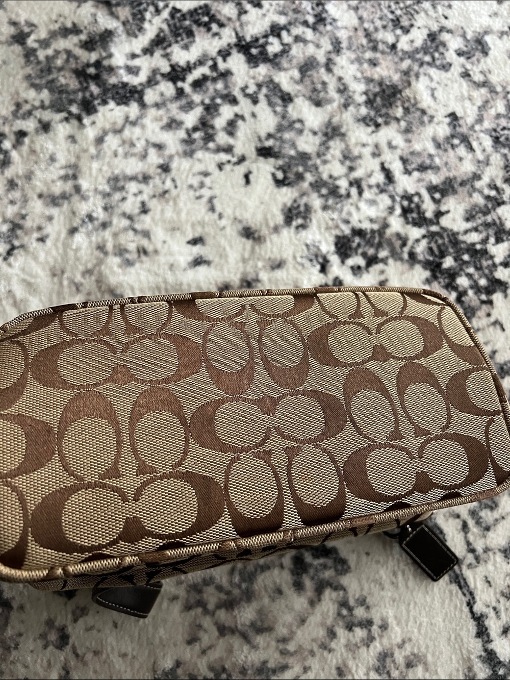 Coach Brown Signature Canvas Shoulder Bag with Dark Leather Strap - Picture 8 of 8